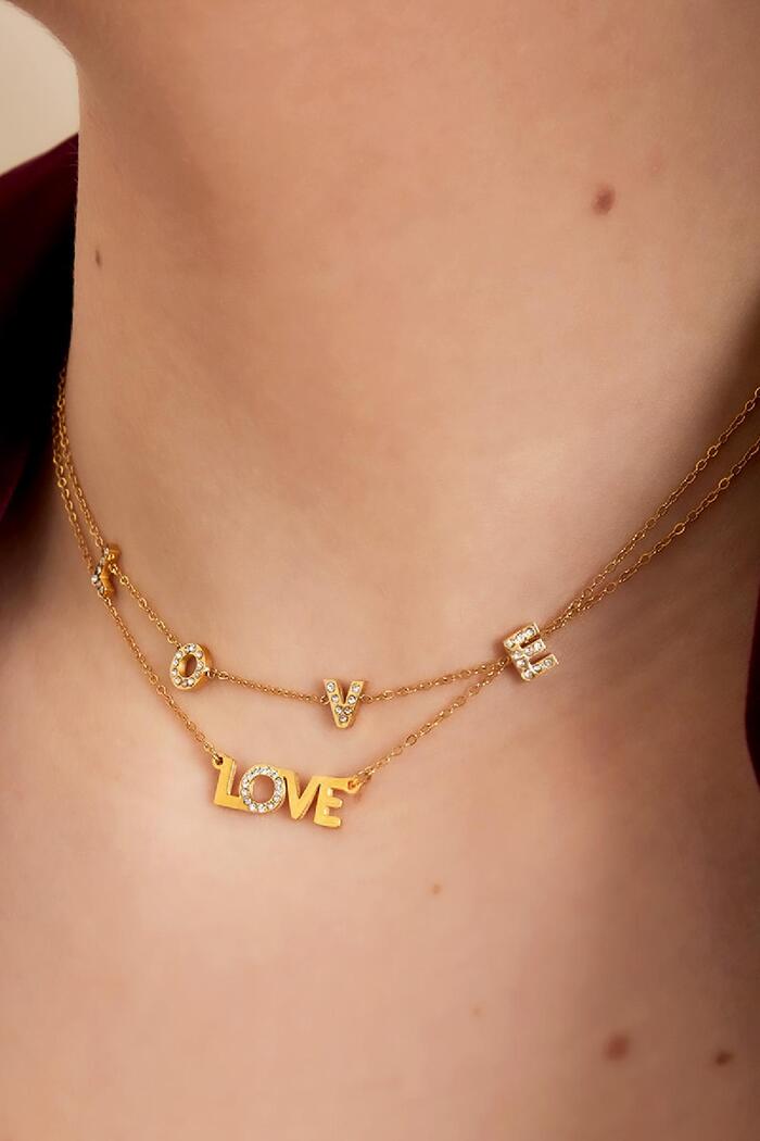 Stainless steel necklace love Gold Picture3